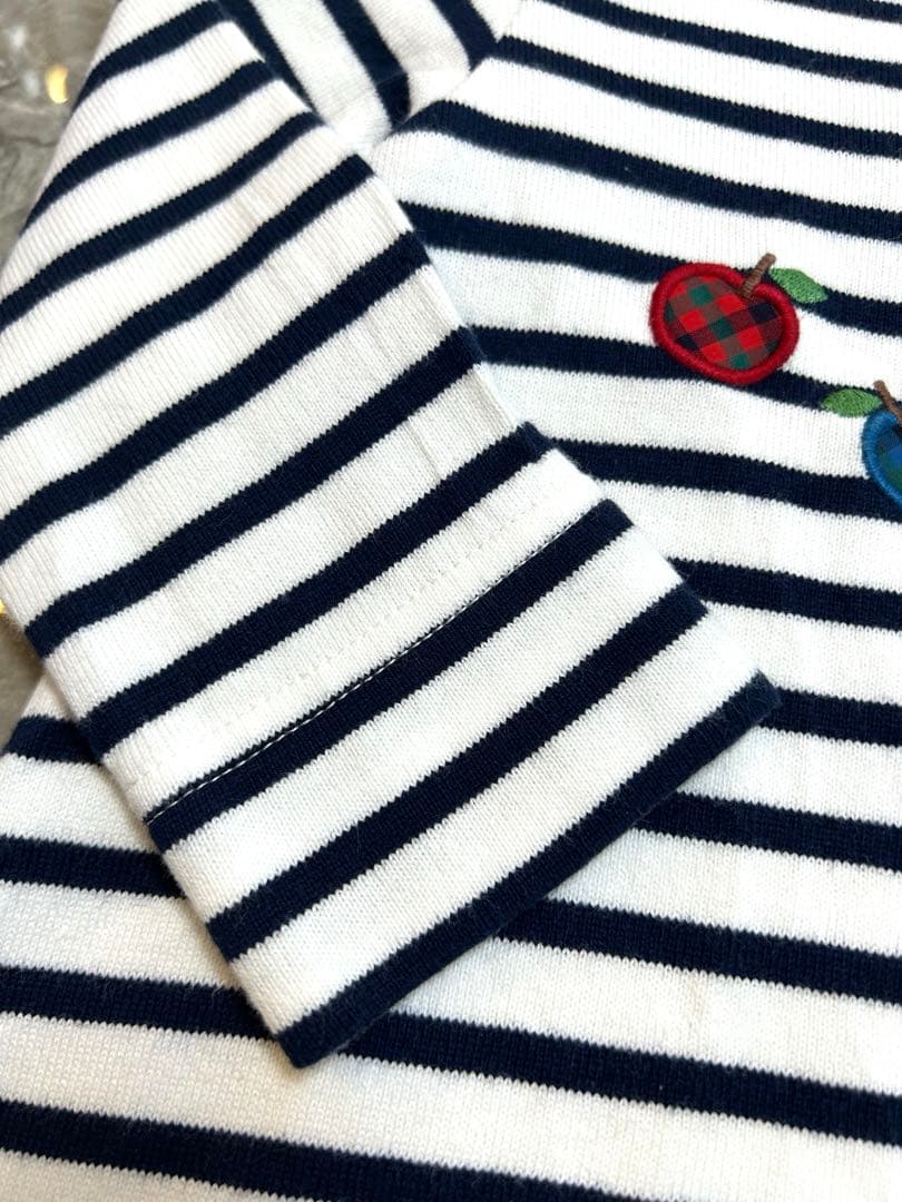 【美品】ファミリア　ボーダーワンピース80サイズ2枚セット クマ刺繍【現行品】