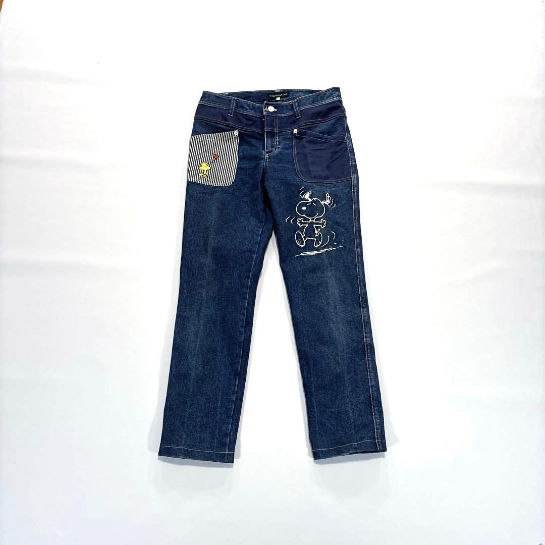 カステルバジャック　スヌーピー　デニムパンツ　パッチワーク　パッチワーク　40