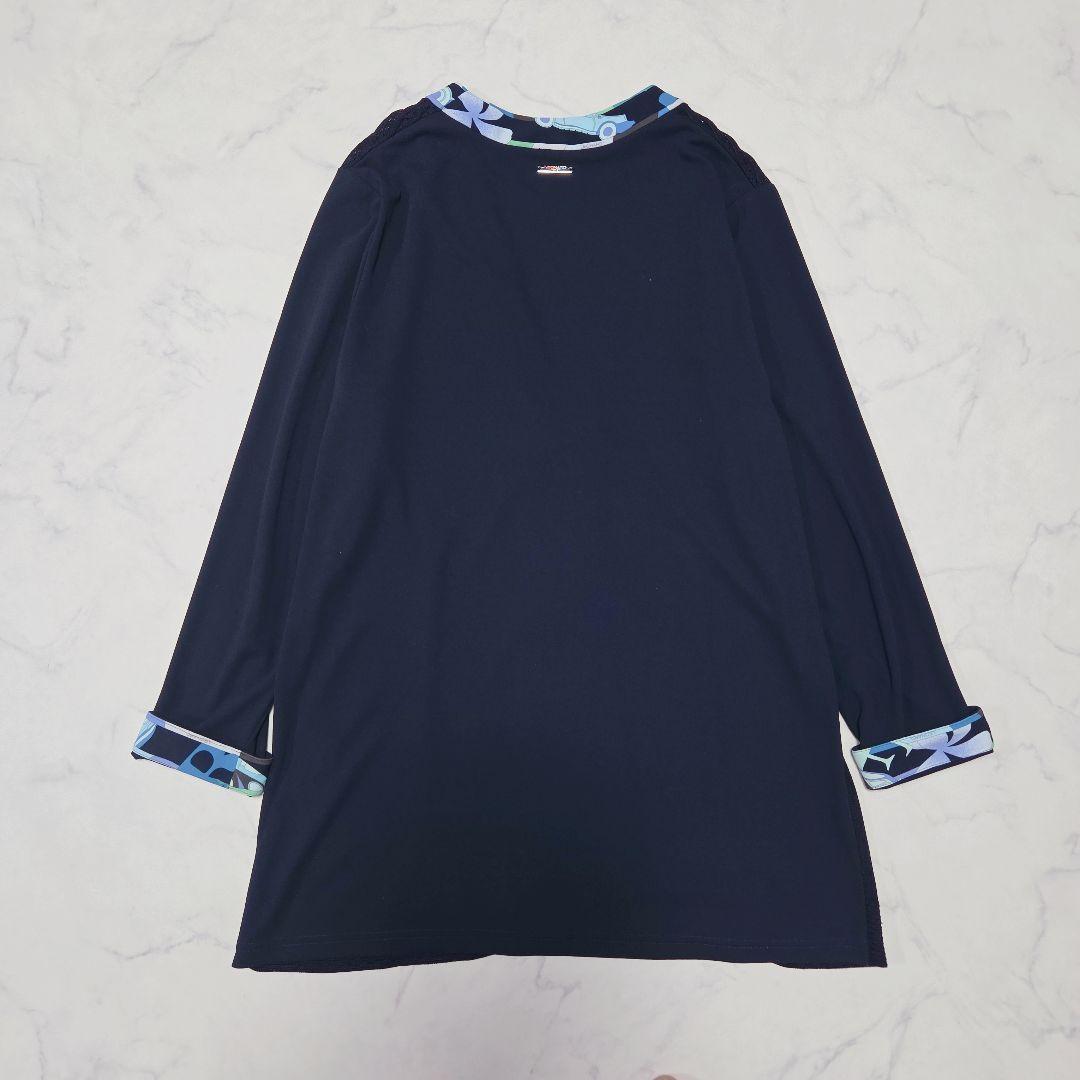 美品✨レオナール LEONARD カンカン素材 トリム カーディガン 近年 40