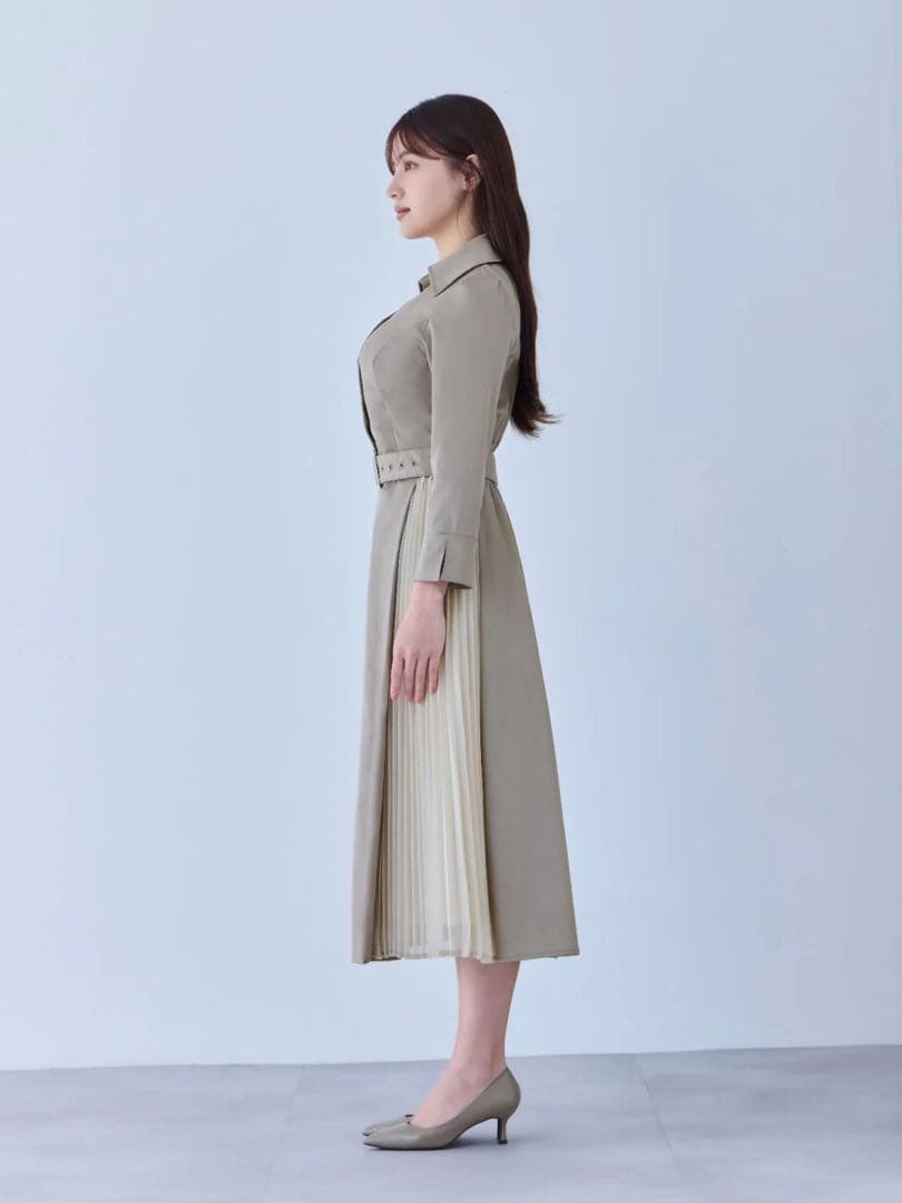 overE シャツプリーツワンピース 25SS モカ 96