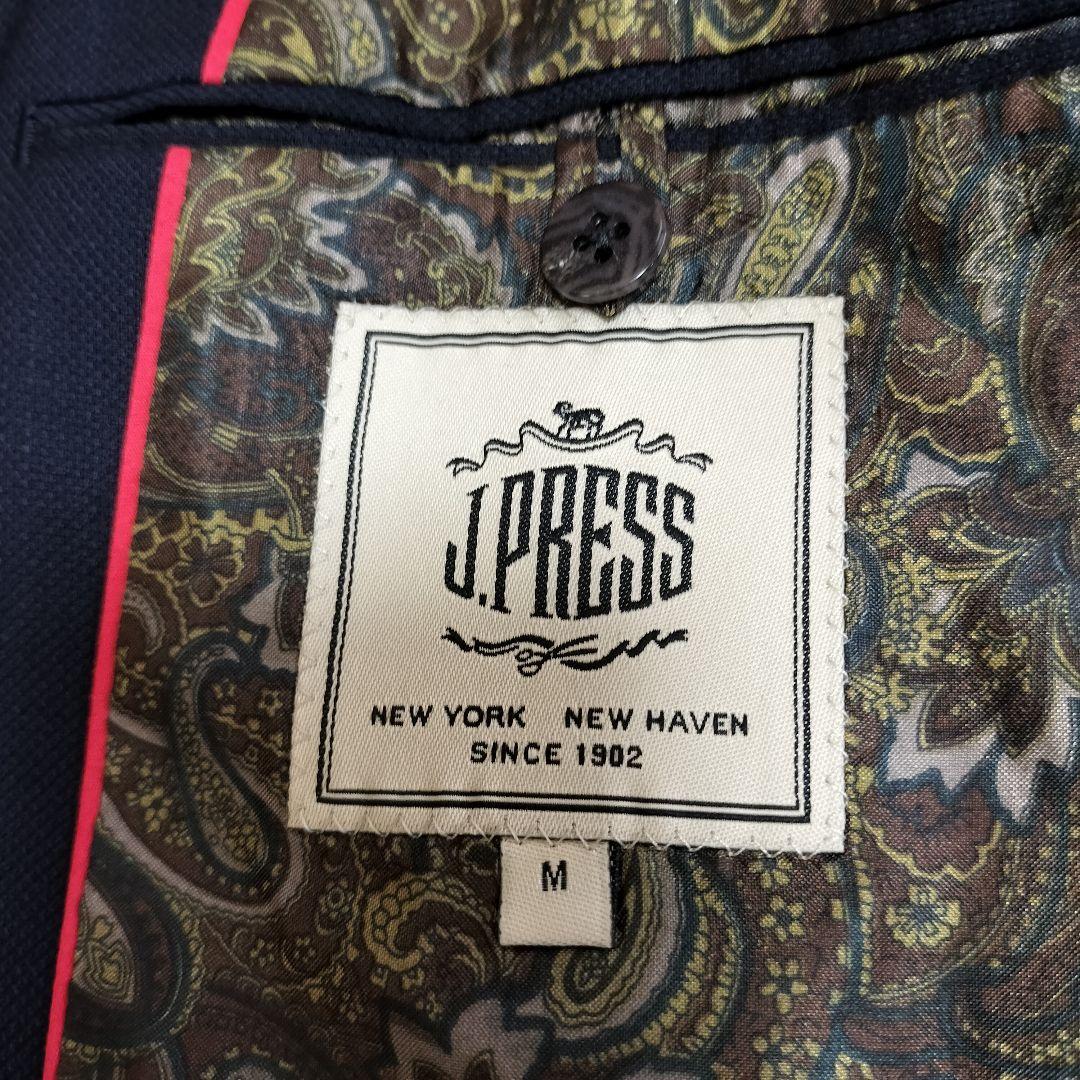 美品　J.PRESS　紺ブレザー　裏地ペイズリー柄　Мサイズ