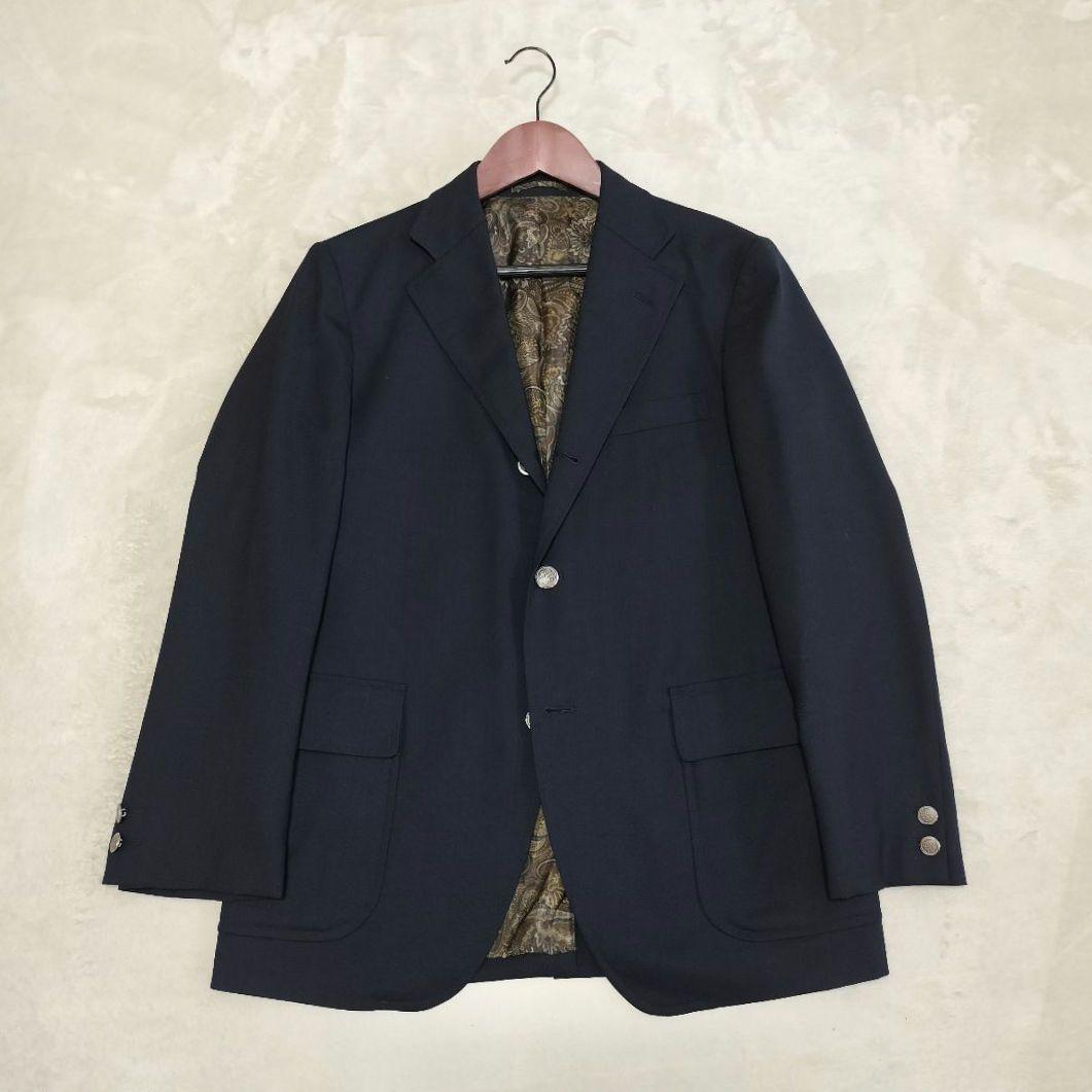 美品　J.PRESS　紺ブレザー　裏地ペイズリー柄　Мサイズ