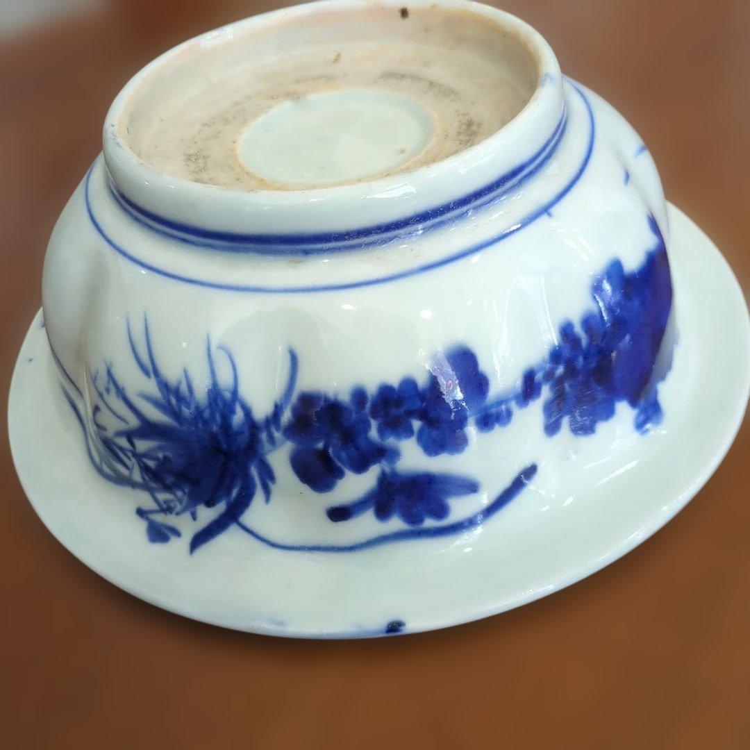 骨董　伊万里　鉢　ベロ藍　器　陶器　盛鉢　染め付け　古伊万里