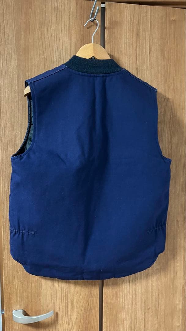 [希少]carhartt ダックベスト胸タグUSA製ネイビー