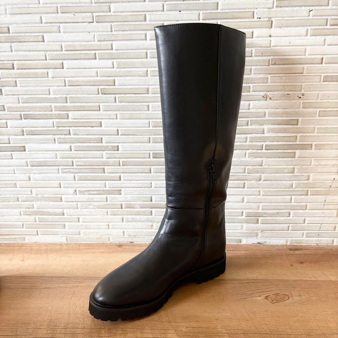 新品★アダムエロペ ジョッキーロングブーツ 黒 23cm 23,690円