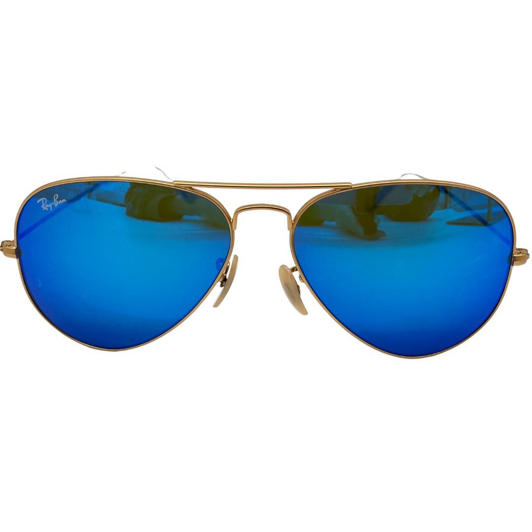 Ray-Ban サングラス アビエーター RB3025 ブルーミラー 度なし