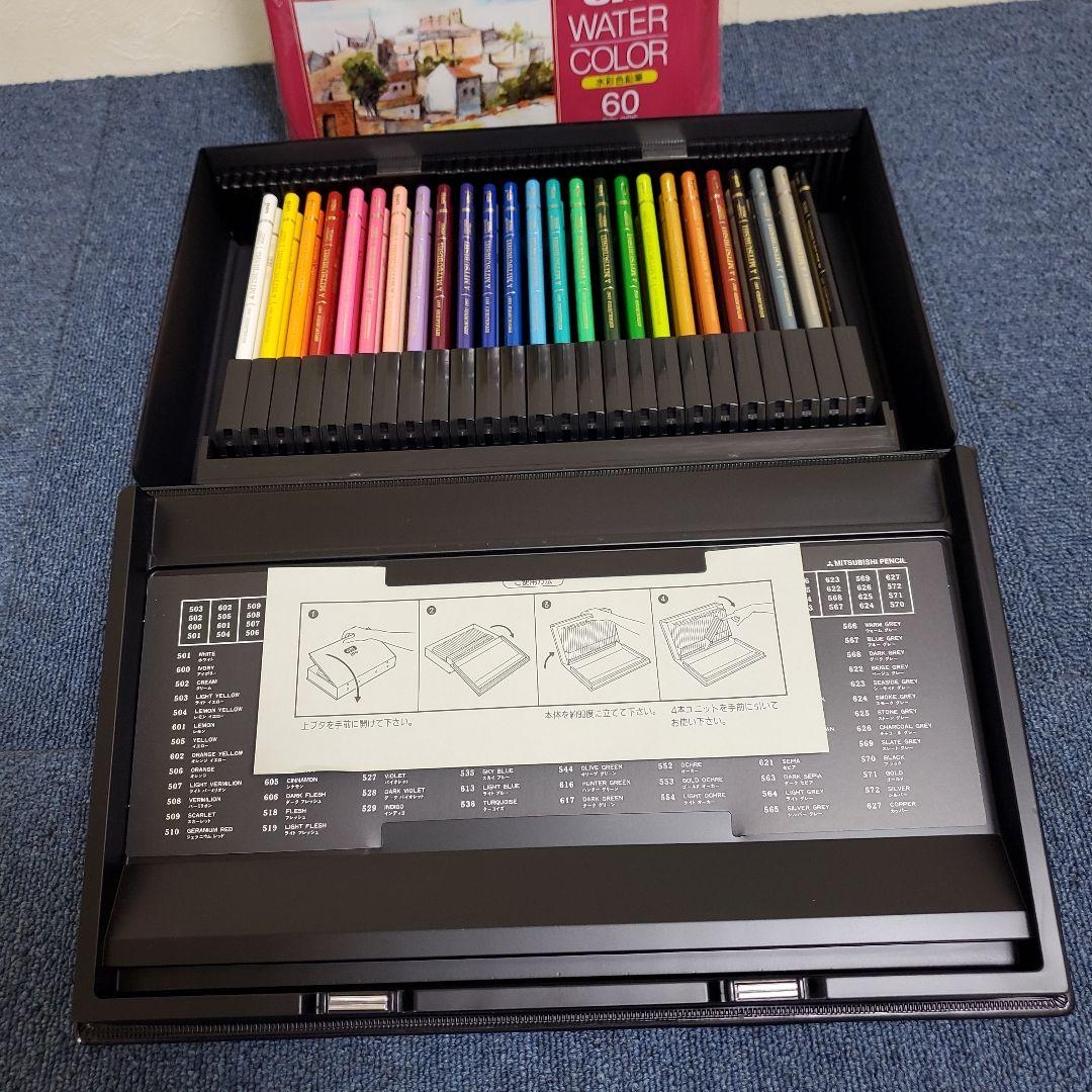 h391☆uni☆色鉛筆100色セット☆ハードケース☆60色セット新品☆現品のみ