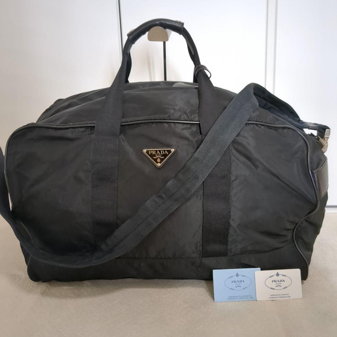 美品 PRADA ボストンバッグ 2way ブラック 三角ロゴ テスートナイロン