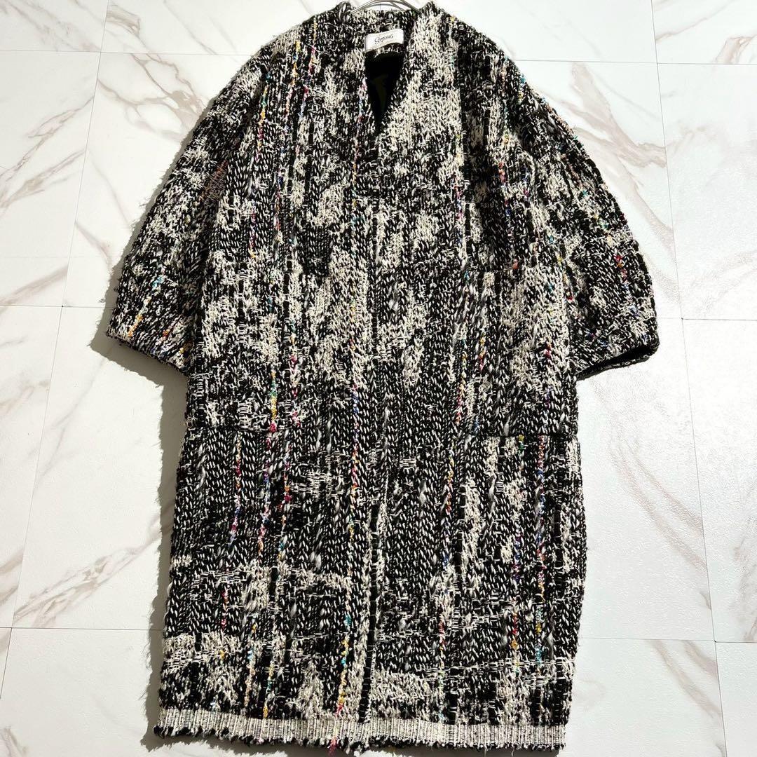 極美品✨Greed International マリアツイード ロングコート 黒