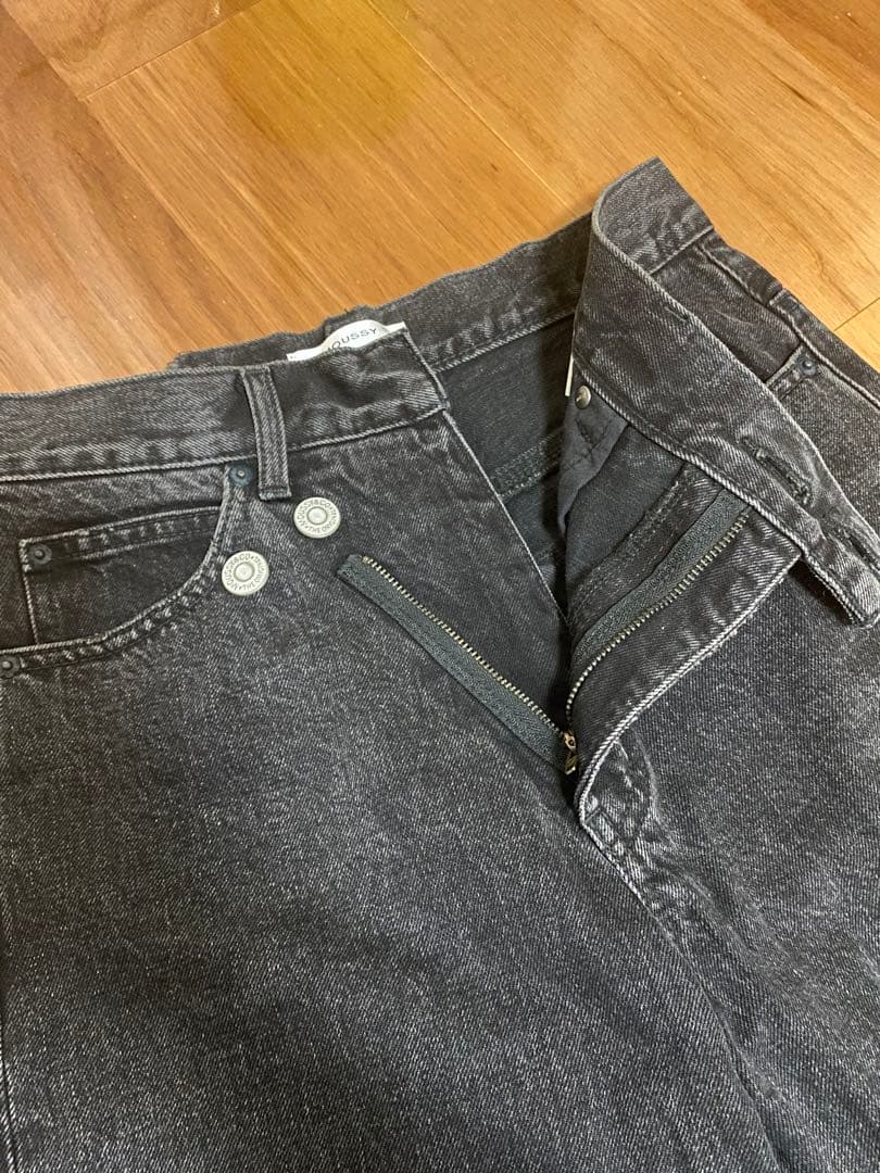 マウジー　CROSS WAIST WIDE STRAIGHT 1 ブラック