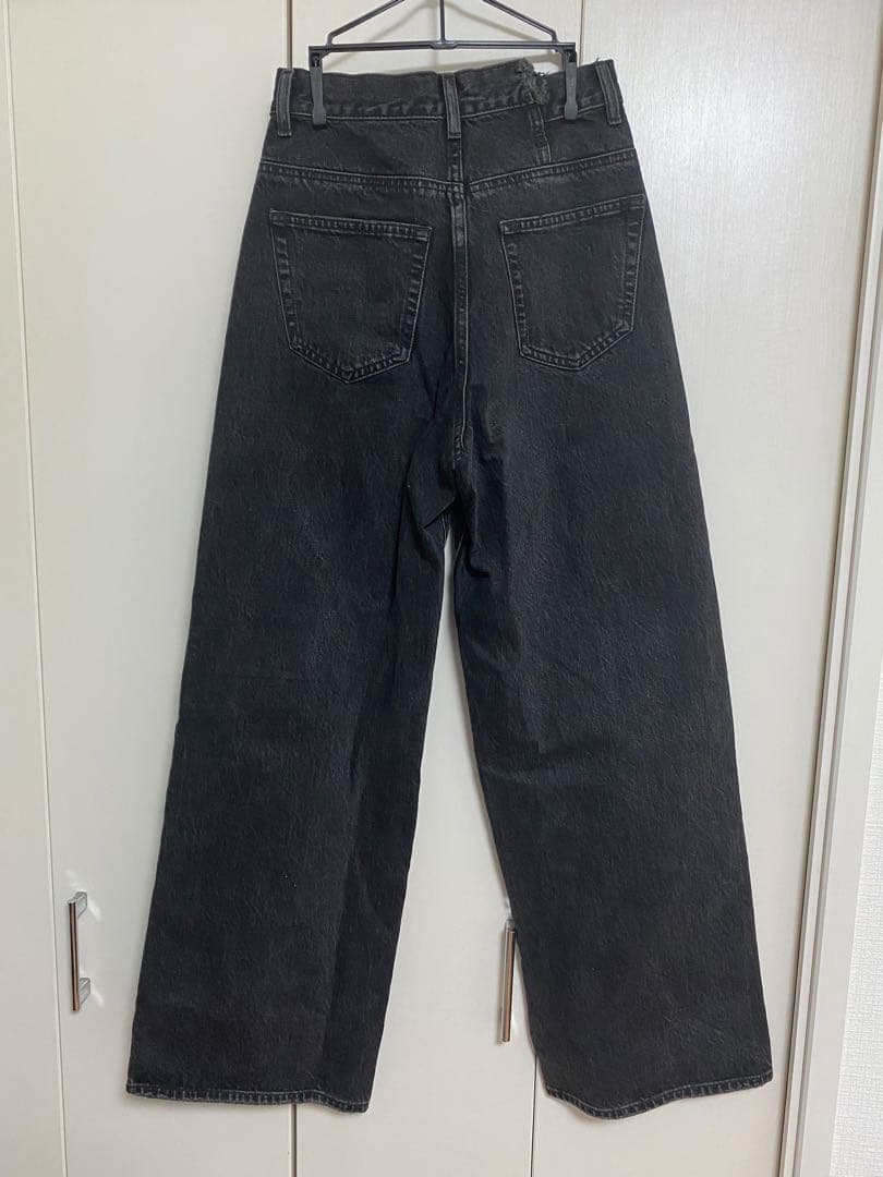 マウジー　CROSS WAIST WIDE STRAIGHT 1 ブラック