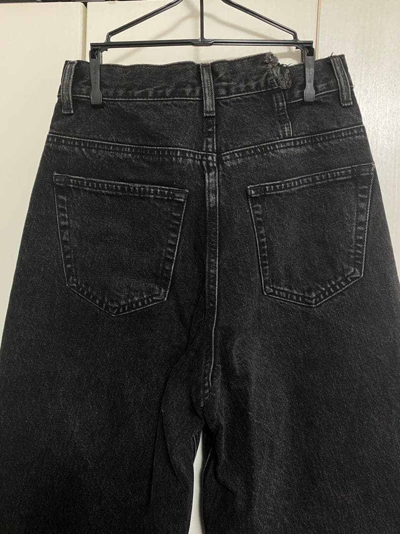 マウジー　CROSS WAIST WIDE STRAIGHT 1 ブラック