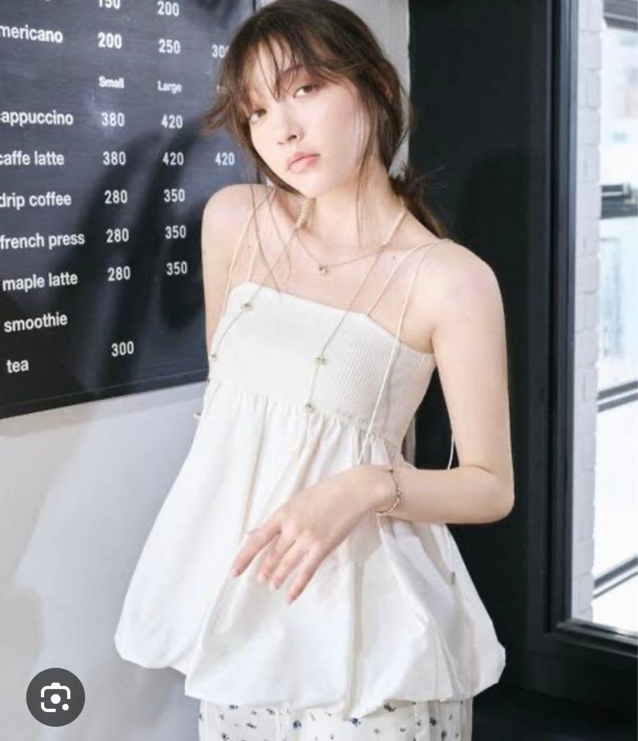 LILYBROWN リリーブラウン バルーンペプラムニットキャミソール 白