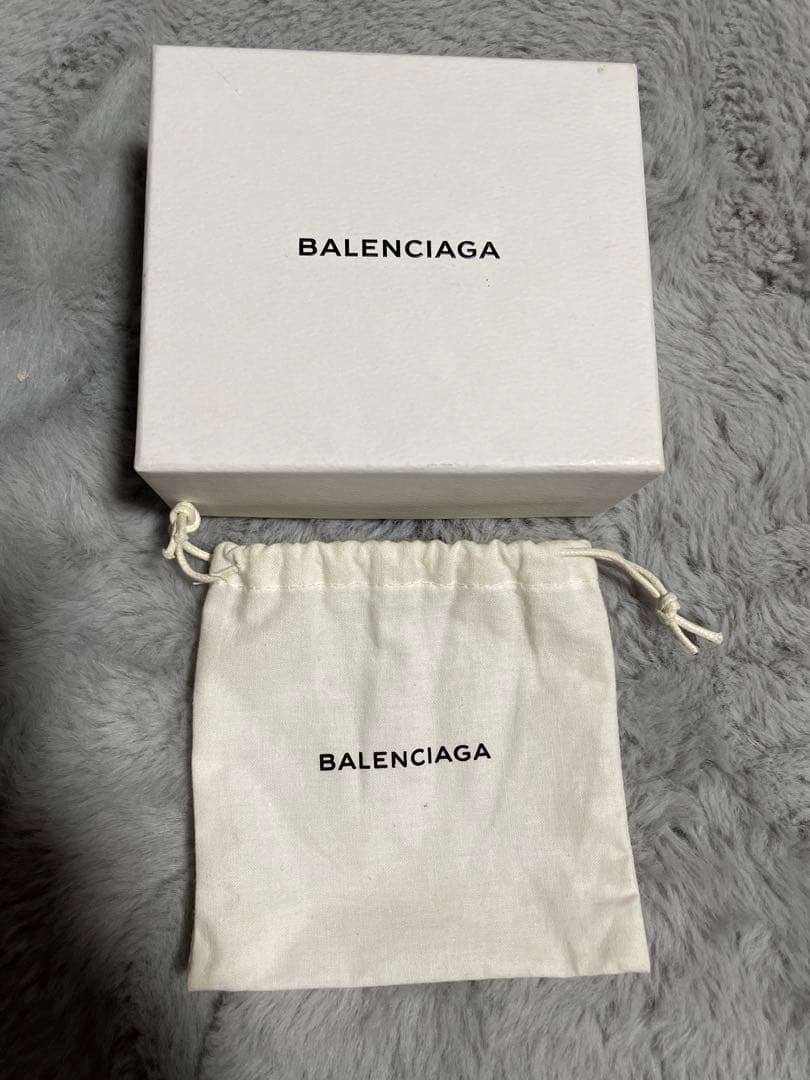BALENCIAGA 青 レザー 三つ折り財布