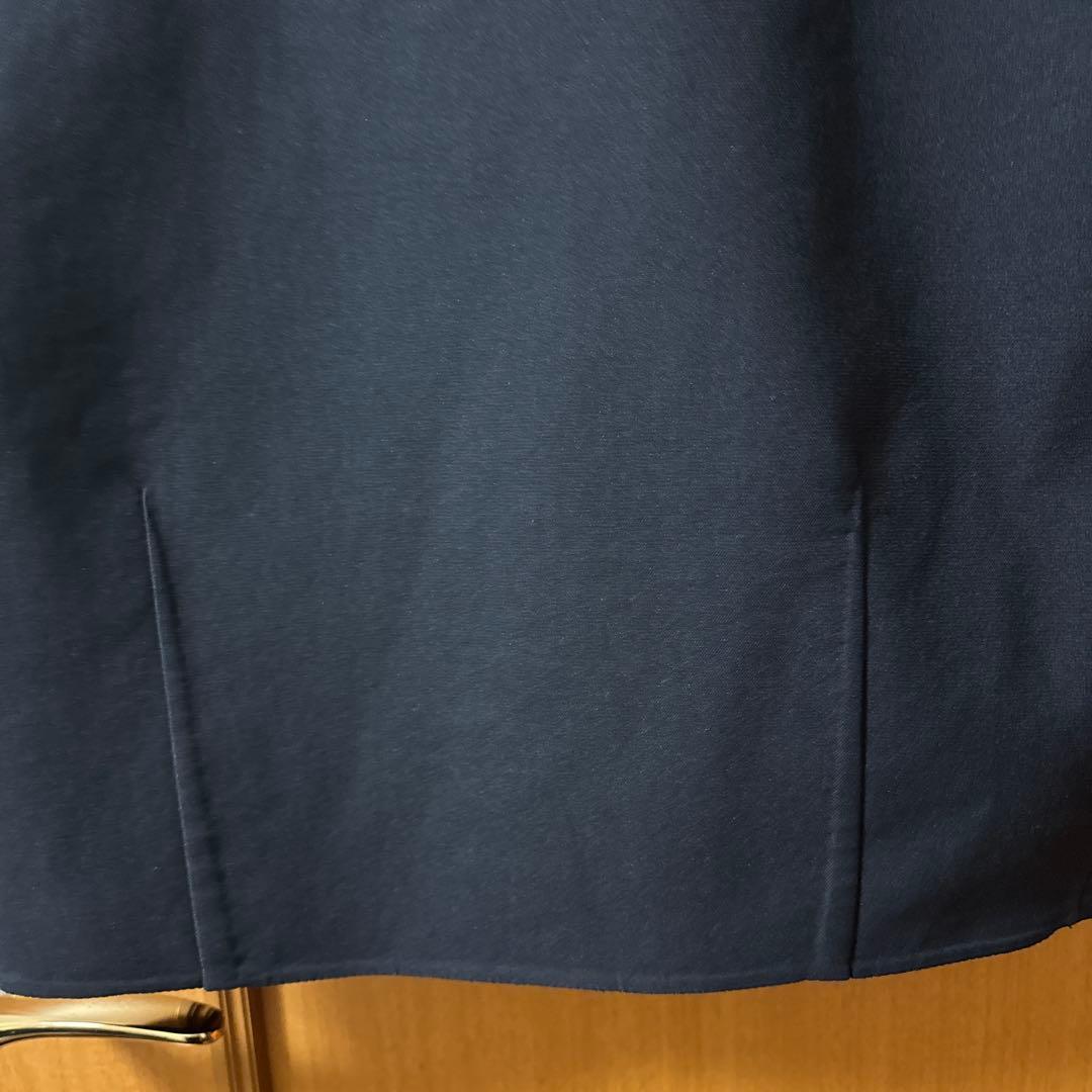 INED 春のノーカラーショートコート ネイビー