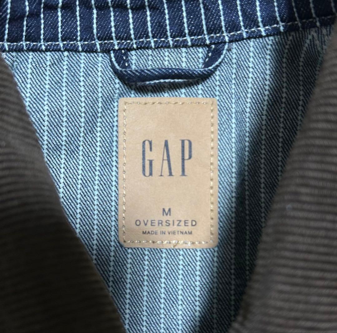美品 GAP デニムジャケット ストライプ ヒッコリー柄 チョアジャケット M