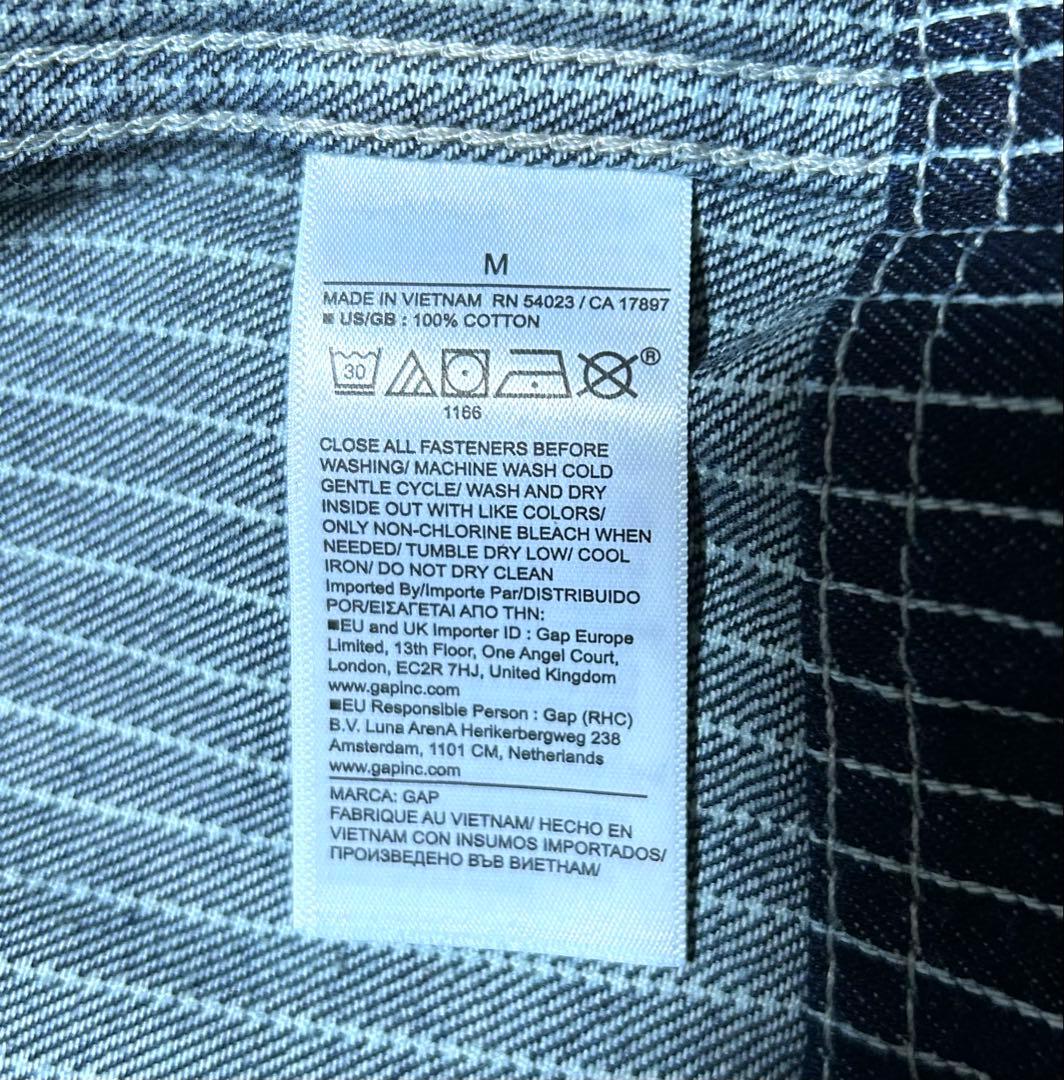 美品 GAP デニムジャケット ストライプ ヒッコリー柄 チョアジャケット M