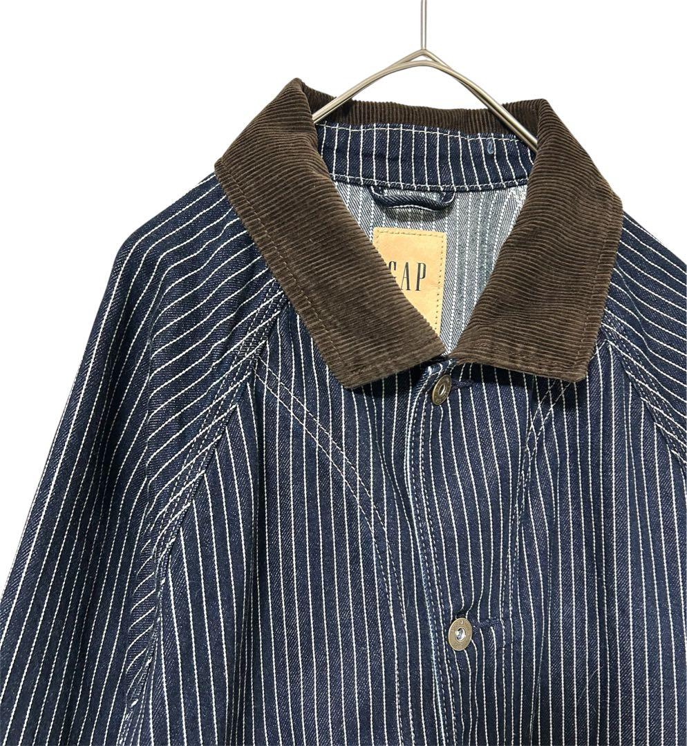 美品 GAP デニムジャケット ストライプ ヒッコリー柄 チョアジャケット M