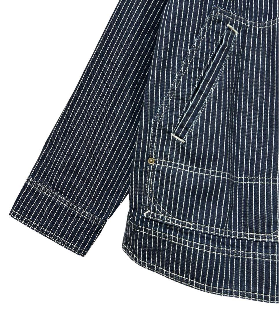 美品 GAP デニムジャケット ストライプ ヒッコリー柄 チョアジャケット M