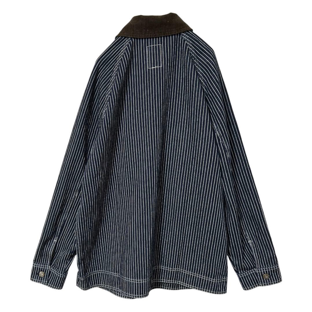 美品 GAP デニムジャケット ストライプ ヒッコリー柄 チョアジャケット M