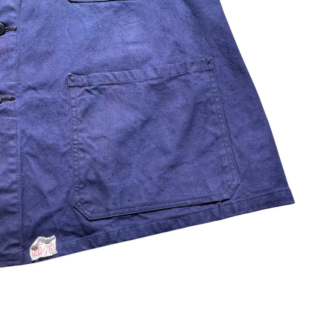 60s ヴィンテージ フレンチ カバーオール ワークジャケット 古着 XXL 青