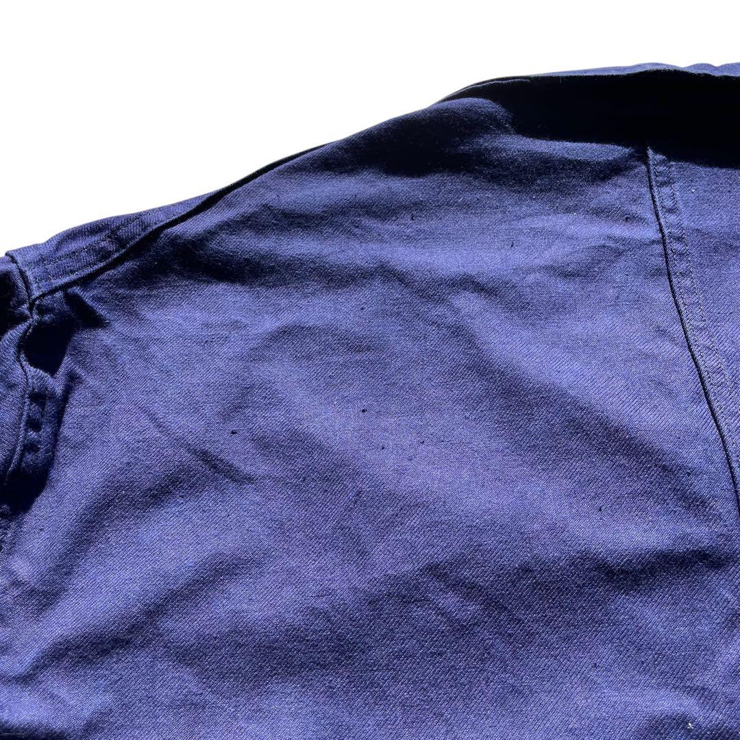 60s ヴィンテージ フレンチ カバーオール ワークジャケット 古着 XXL 青