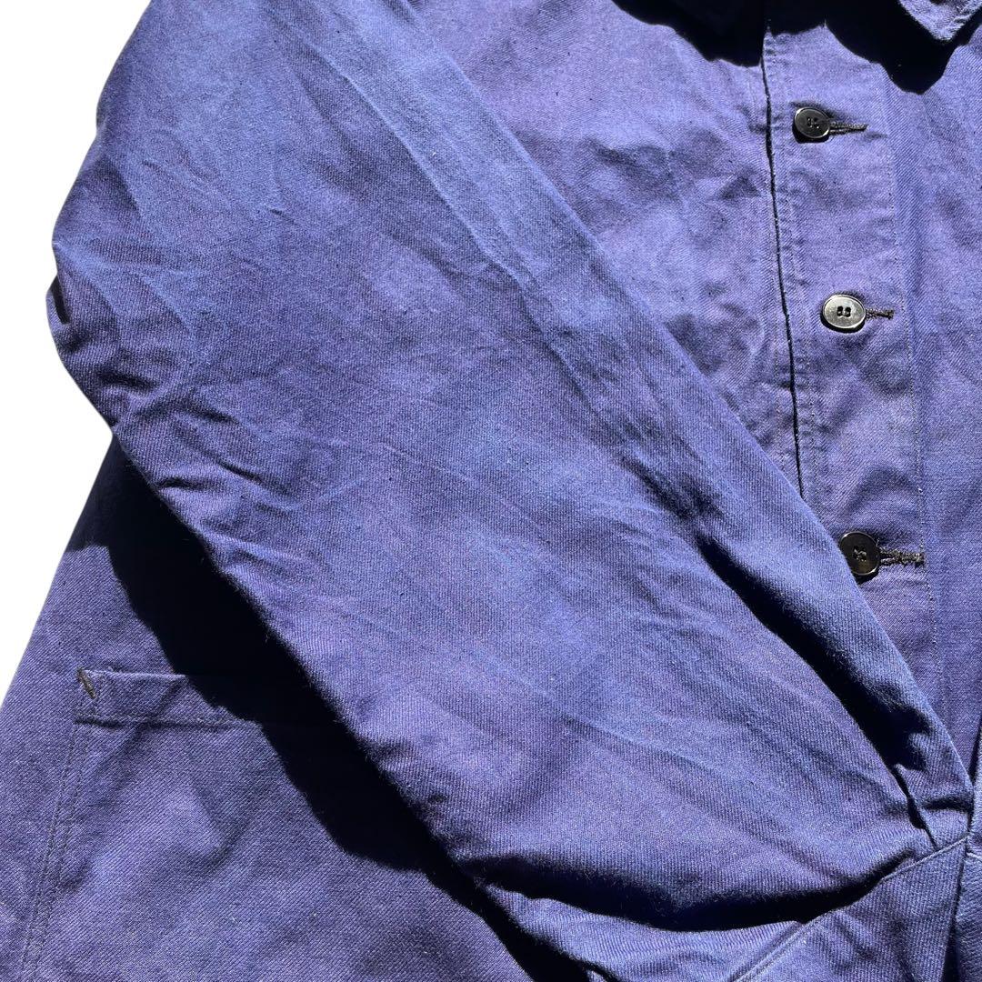 60s ヴィンテージ フレンチ カバーオール ワークジャケット 古着 XXL 青