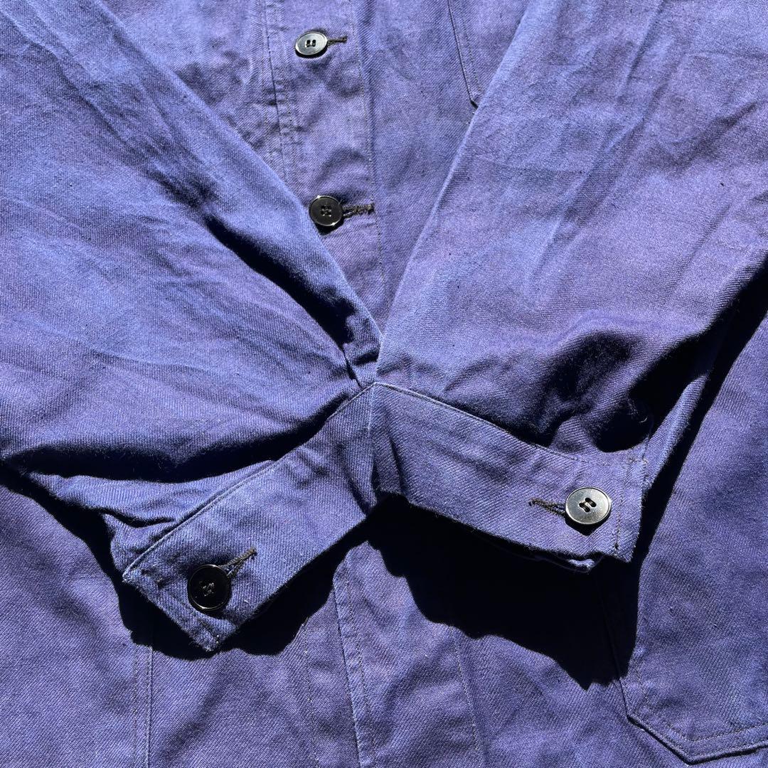 60s ヴィンテージ フレンチ カバーオール ワークジャケット 古着 XXL 青
