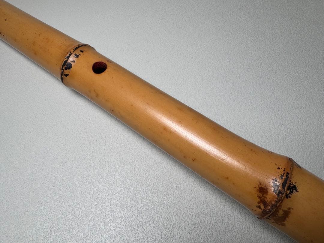 尺八 1.8尺 約56cm 根付 朱漆 和楽器 竹製