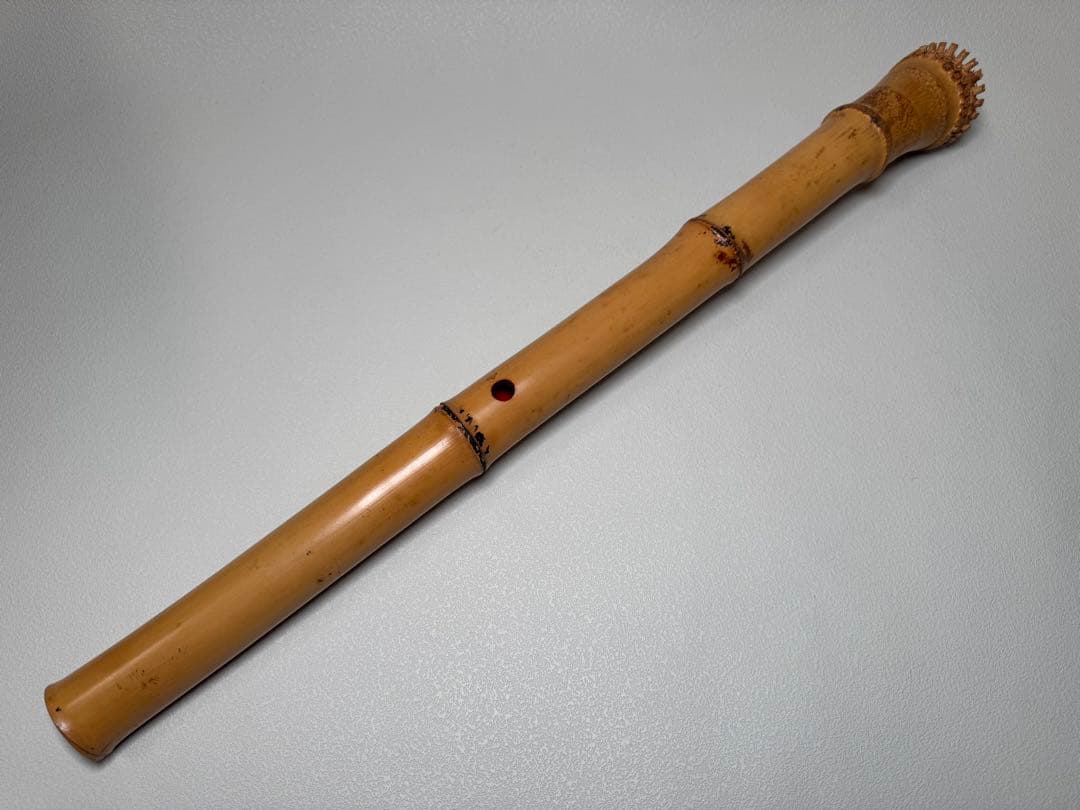 尺八 1.8尺 約56cm 根付 朱漆 和楽器 竹製