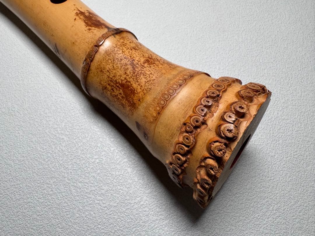 尺八 1.8尺 約56cm 根付 朱漆 和楽器 竹製
