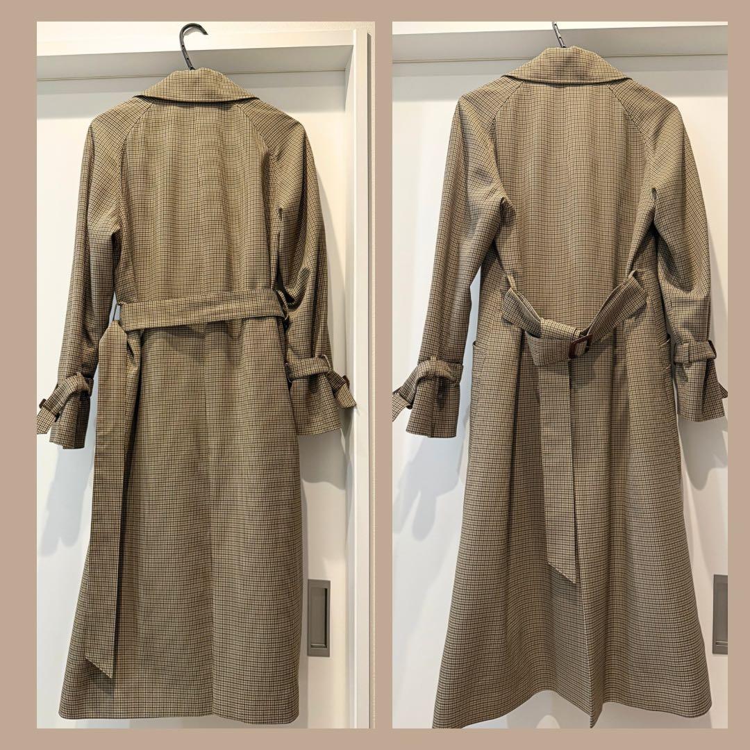 ANCHORWOMAN ロングトレンチコート 9号 チェック柄 洋服の青山