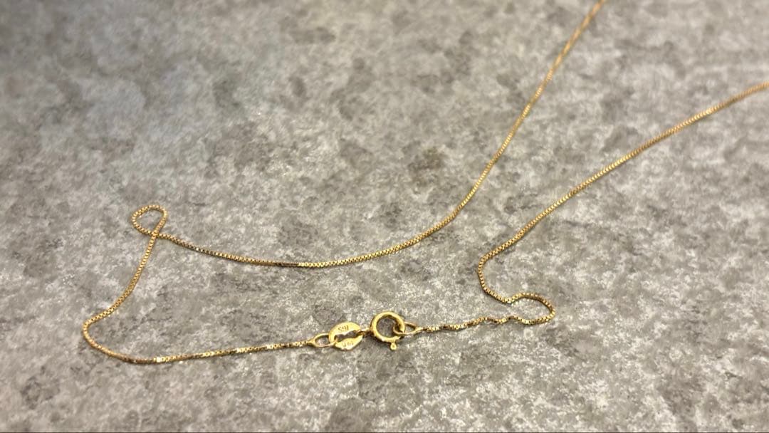 14K YG Box ボックス チェーン ネックレス ベネチアン