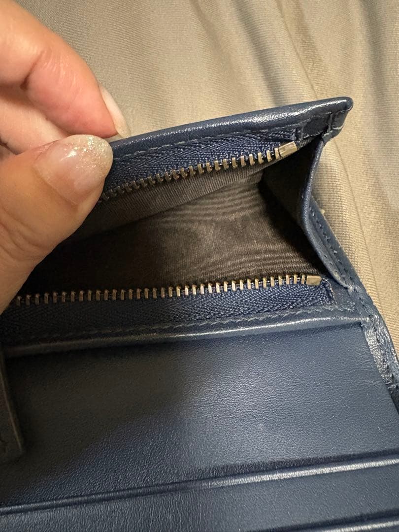 グッチ　マーモント　パール　デニム　キルティング　二つ折り財布　GG