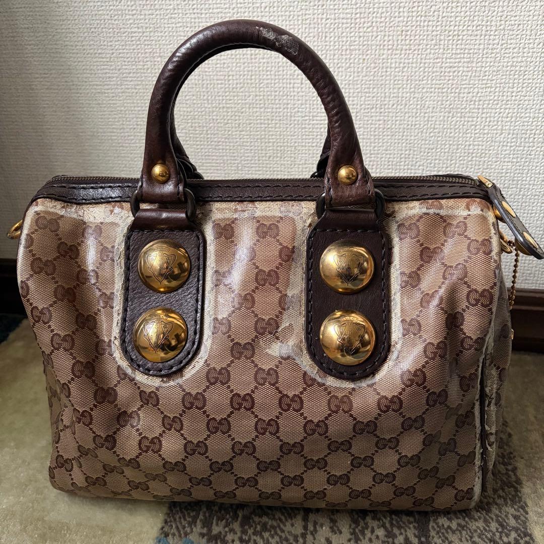 GUCCI GGクリスタル ミニボストン ハンドバッグ バブーシュカ 刺繍 兎