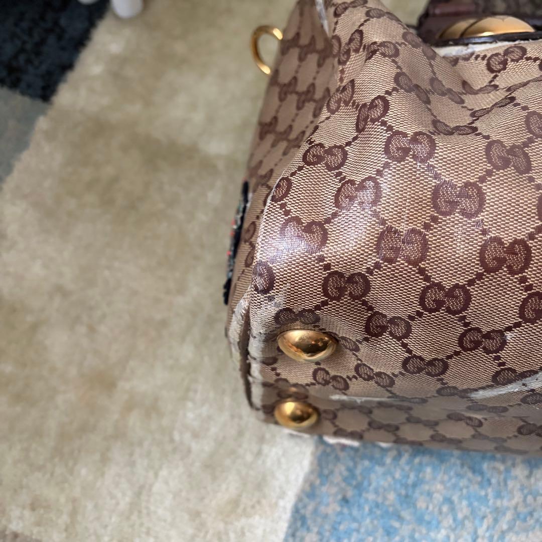GUCCI GGクリスタル ミニボストン ハンドバッグ バブーシュカ 刺繍 兎