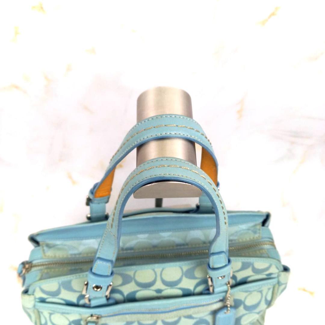 COACH コーチ ボストンバッグ トートバッグ スエード シグネチャー ブルー