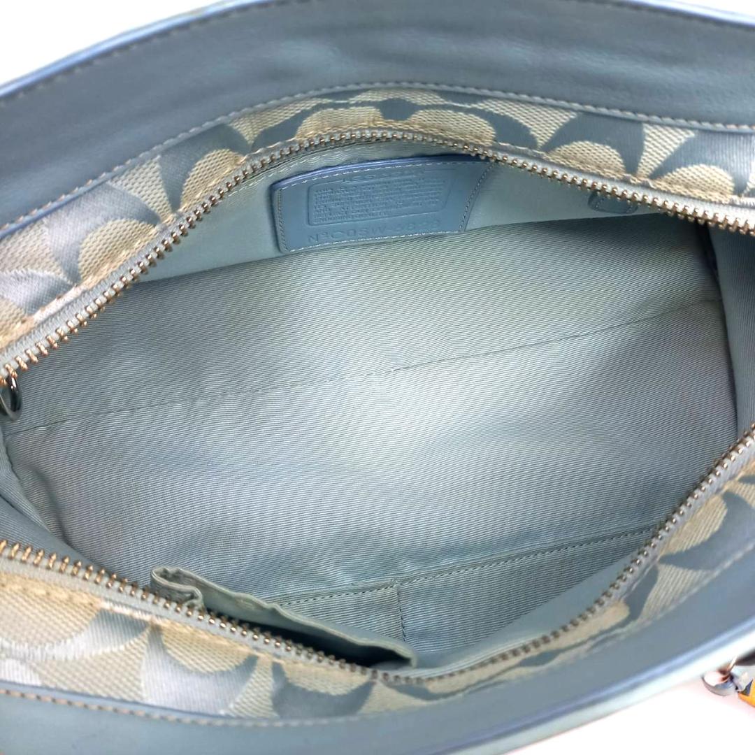 COACH コーチ ボストンバッグ トートバッグ スエード シグネチャー ブルー