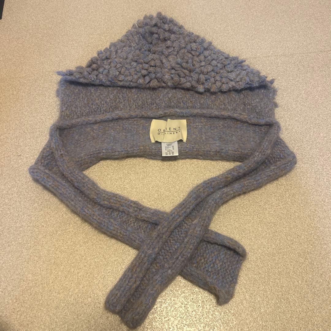 ORIENT MILLINERY PIGMO KNIT HOODIE ブルー系