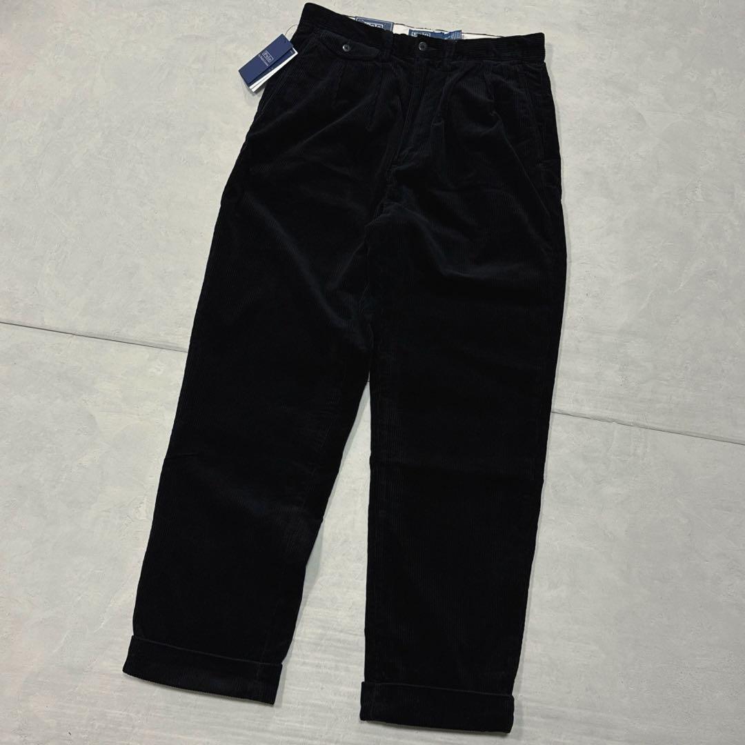 新品25AW ポロラルフローレン コーデュロイパンツ ブラック リラックスFIT