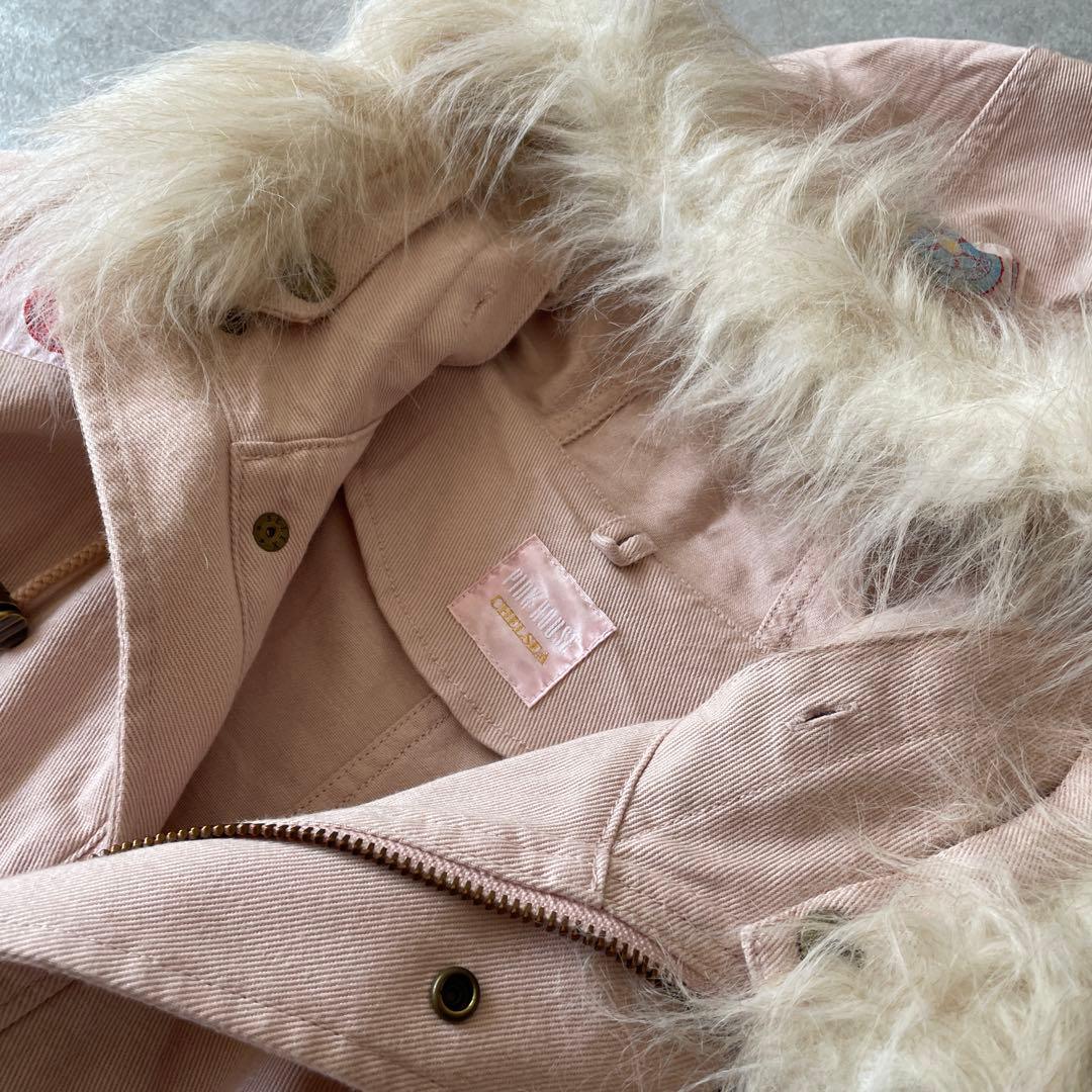 美品【定価5万】pinkhouse chelsea ピンクモッズコート ファー付