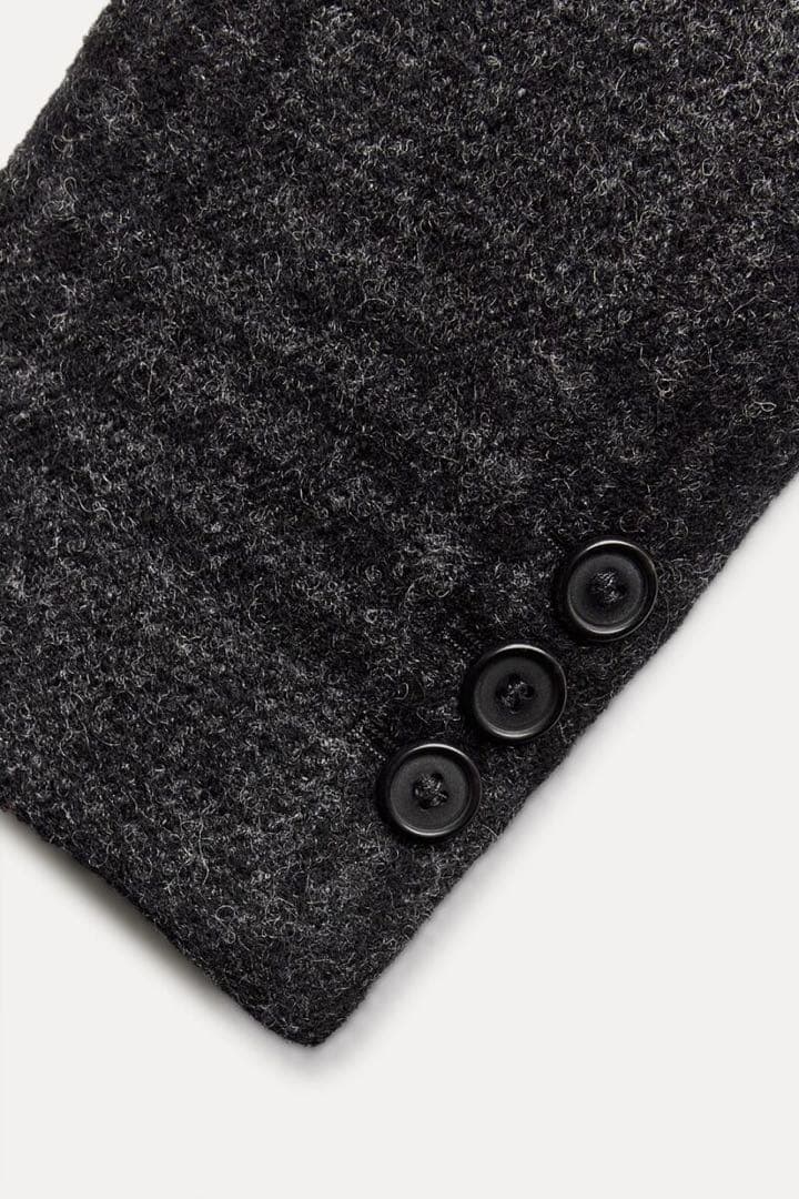 新品タグ付き ZARA ウールブレンドチェックコート イタリア マンテコ社