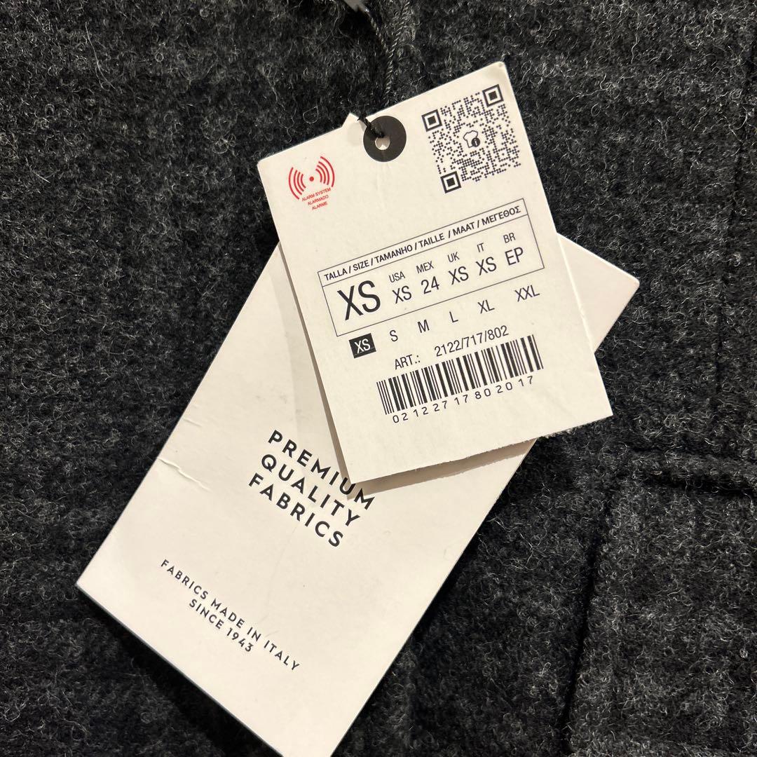 新品タグ付き ZARA ウールブレンドチェックコート イタリア マンテコ社