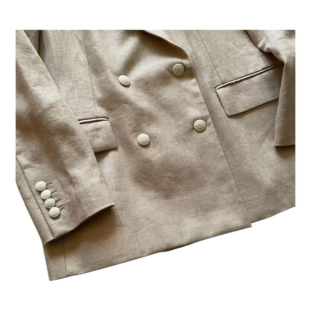 UNITED ARROWS リネン ダブルジャケット ブレザー 6ボタン 40