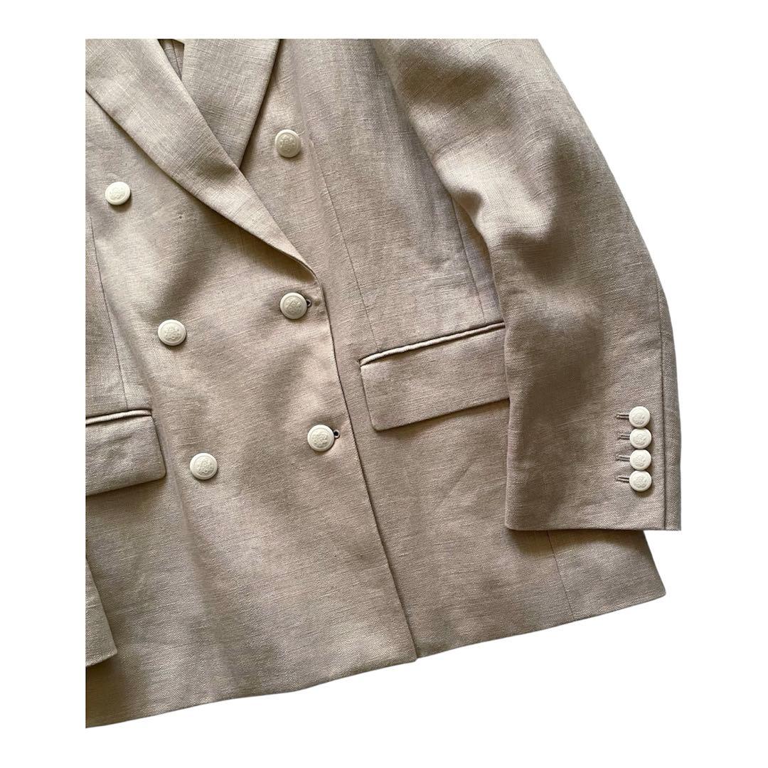 UNITED ARROWS リネン ダブルジャケット ブレザー 6ボタン 40