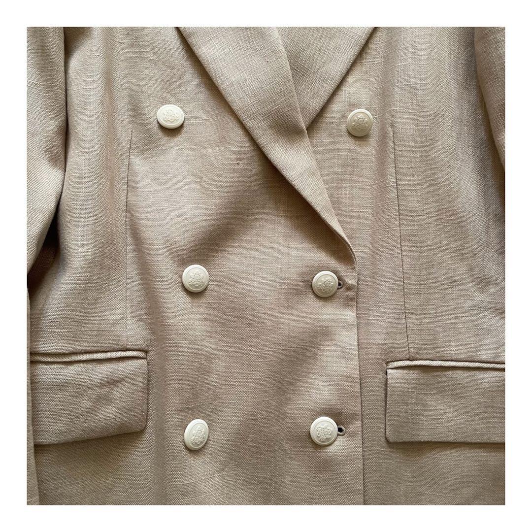 UNITED ARROWS リネン ダブルジャケット ブレザー 6ボタン 40
