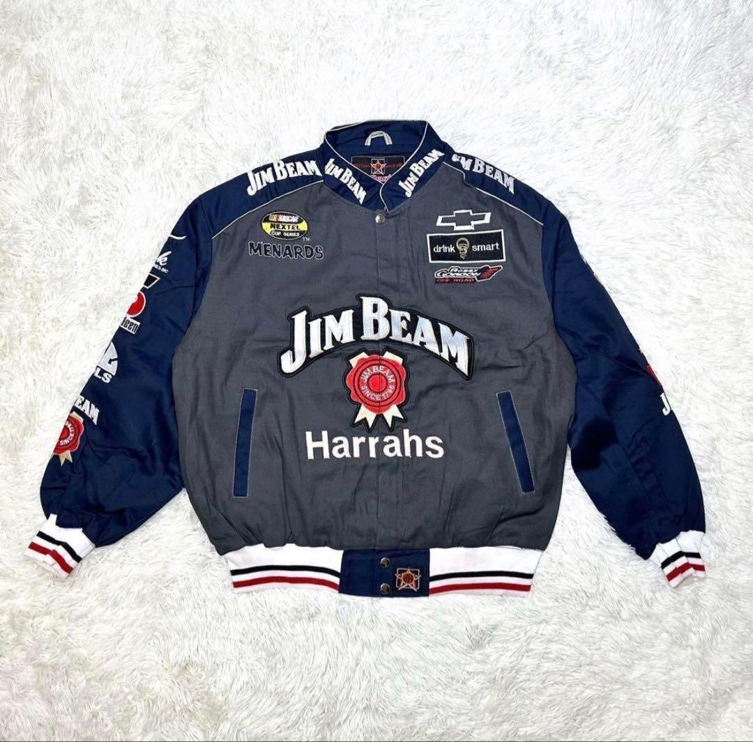 JH DESIGN レーシングジャケット ジムビーム　ダークグレー/ネイビー