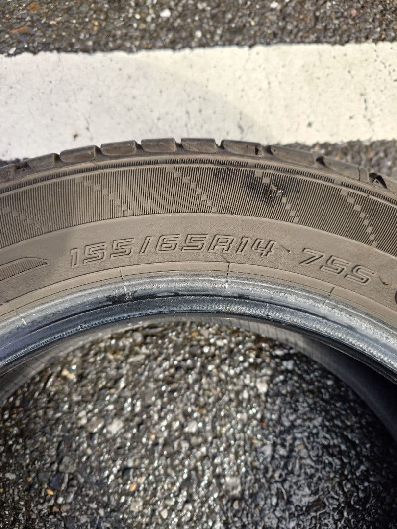 t*1様 2021年製 155/65R14 EC204 4本 バリ山 ダンロップ