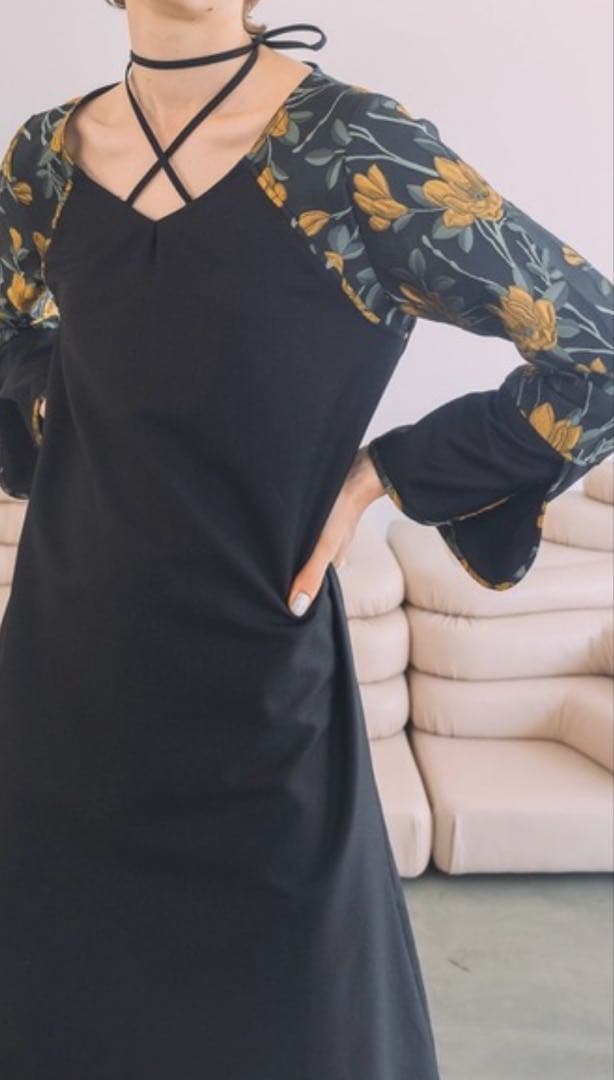 スカート MARTE sahara/Cross Neck Jacquard Dress