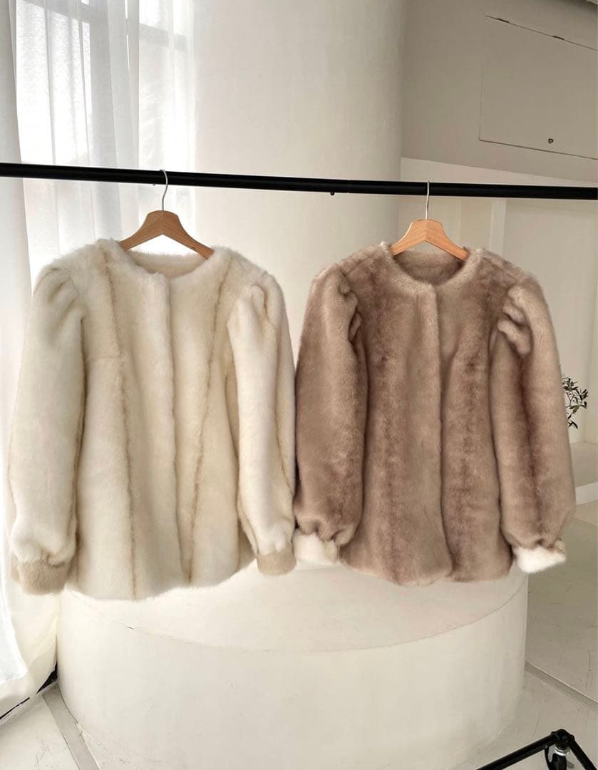 round neck eco furcoat QUNGファーコート